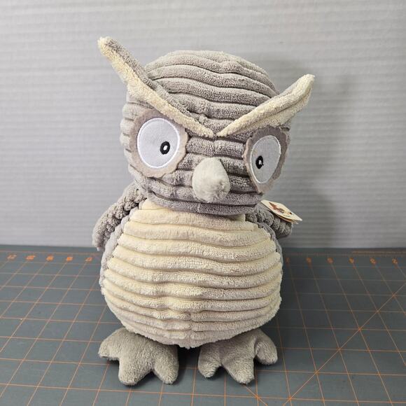 Unipak 12 inch Kordy Owl Jr Gray Corduroy Plush Stuffed Animal Style 1880SOW - Picture 1 of 15
